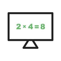 Math in Computer Line Green and Black Icon vector