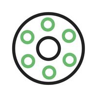 Bobbin Line Green and Black Icon vector