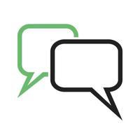 Message Bubbles Line Green and Black Icon vector