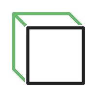Cube Line Green and Black Icon vector