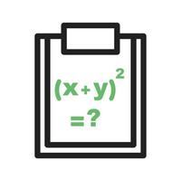 Solving Formula Line Green and Black Icon vector