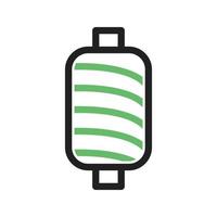 Thread Spool I Line Green and Black Icon vector