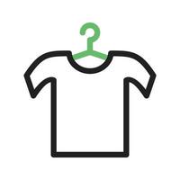 Shirt on Hanger Line Green and Black Icon vector