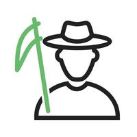 Farmer Line Green and Black Icon vector