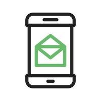 Messaging App Line Green and Black Icon vector