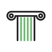 línea de pilar icono verde y negro vector