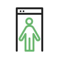 Security Check Line Green and Black Icon vector