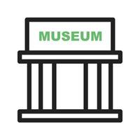 Museum Building II Line Green and Black Icon vector