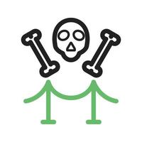 Bones Exhibit Line Green and Black Icon vector