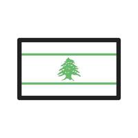 Lebanon Line Green and Black Icon vector