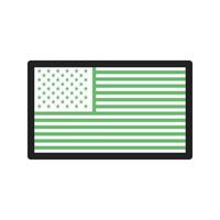 línea de estados unidos icono verde y negro vector