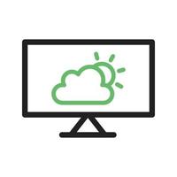 Weather News Line Green and Black Icon vector