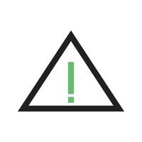 Warning Line Green and Black Icon vector