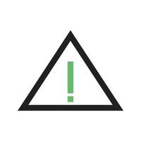 Warning Line Green and Black Icon vector