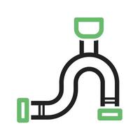 Pipeline Line Green and Black Icon vector