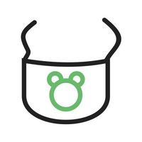 Baby Bib Line Green and Black Icon vector