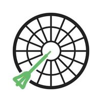 Dartboard Line Green and Black Icon vector