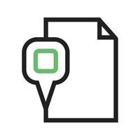 línea de ubicación del documento icono verde y negro vector