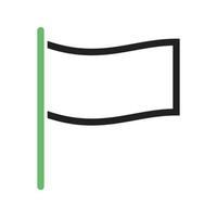 Flag II Line Green and Black Icon vector