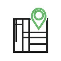 Marked Destination Line Green and Black Icon vector