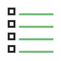 List Line Green and Black Icon vector