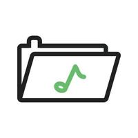 Music Folder Line Green and Black Icon vector