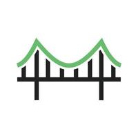línea de puente icono verde y negro vector