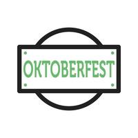 oktoberfest banner line icono verde y negro vector