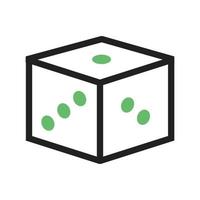 Dice Line Green and Black Icon vector