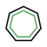 Octagon Line Green and Black Icon vector