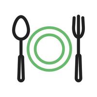 Dinner Line Green and Black Icon vector