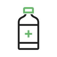Medicine Bottle Line Green and Black Icon vector