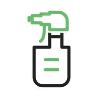 Water Spray bottle Line Green and Black Icon vector