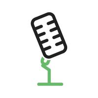 Microphone II Line Green and Black Icon vector