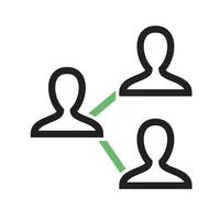 Connected Users I Line Green and Black Icon vector