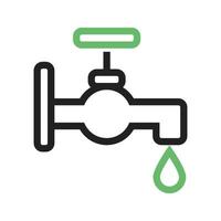 Water Tap Line Green and Black Icon vector