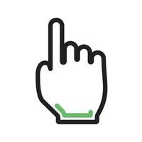 Hand Click II Line Green and Black Icon vector