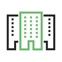Shopping Mall Line Green and Black Icon vector