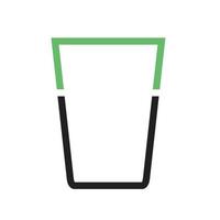 línea de vasos de agua icono verde y negro vector