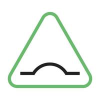 Bump ahead Line Green and Black Icon vector