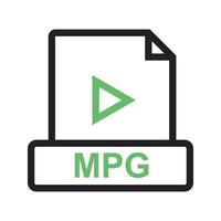 línea de mpg icono verde y negro vector
