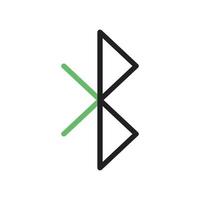 icono verde y negro de la línea bluetooth vector