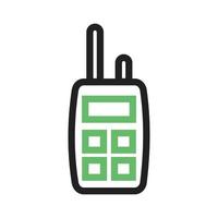 Cellular Phone Line Green and Black Icon vector