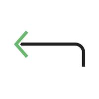 To Right Line Green and Black Icon vector