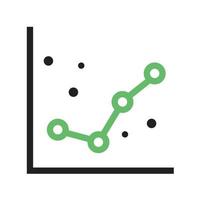 Dotted Graphs Line Green and Black Icon vector
