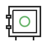 Vault I Line Green and Black Icon vector