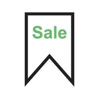 Sale Tag Line Green and Black Icon vector