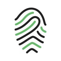 Fingerprint Line Green and Black Icon vector