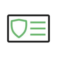 Protected Card Line Green and Black Icon vector