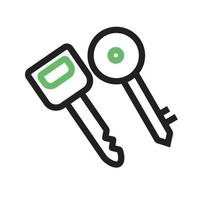 Keys Line Green and Black Icon vector